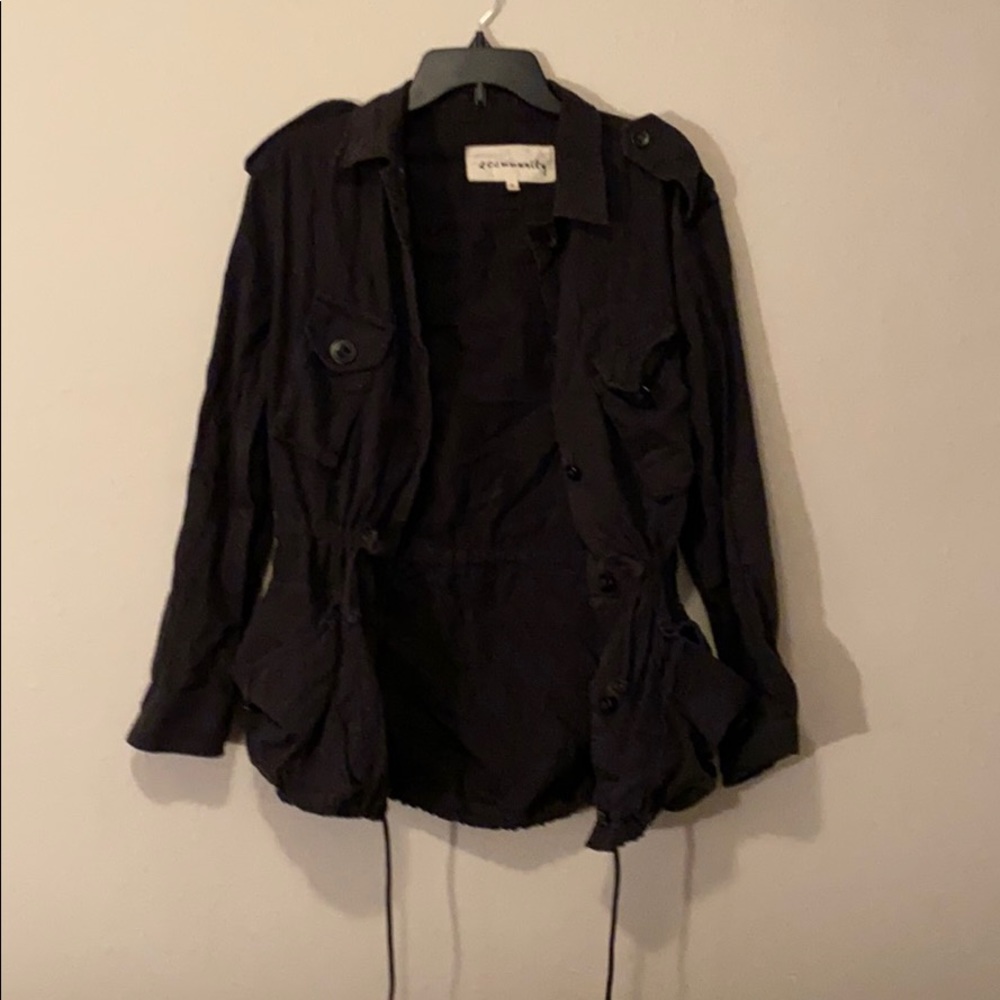 Black cotton utility jacket